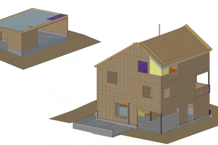 Construction d'une villa en CLT à Bôle