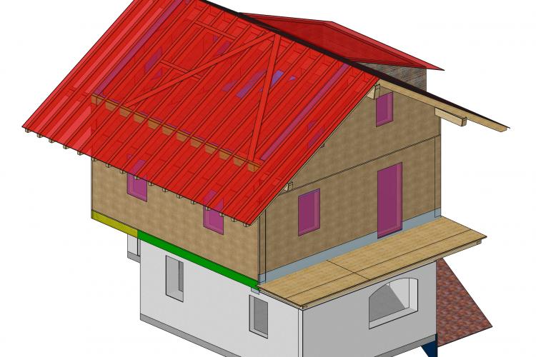 Rénovation complète d'un chalet en ossature bois à Ferpicloz