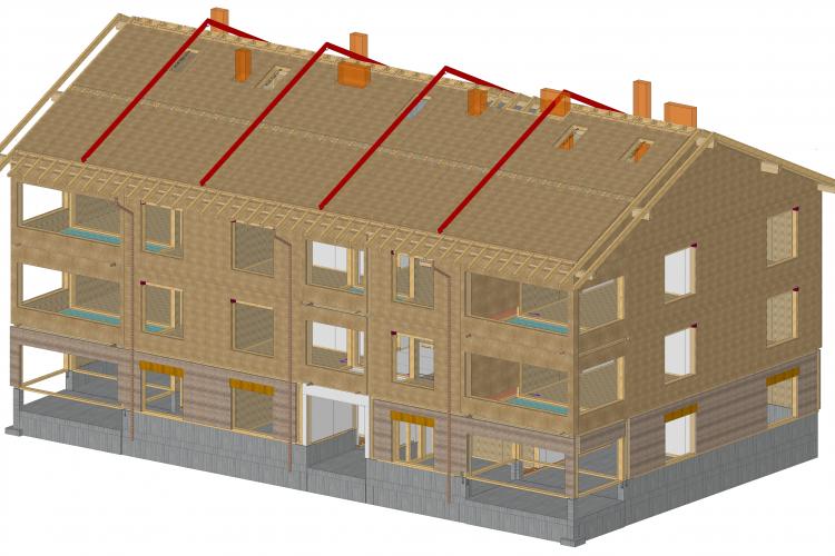 Immeuble de 3 niveaux en ossature bois à Dompierre