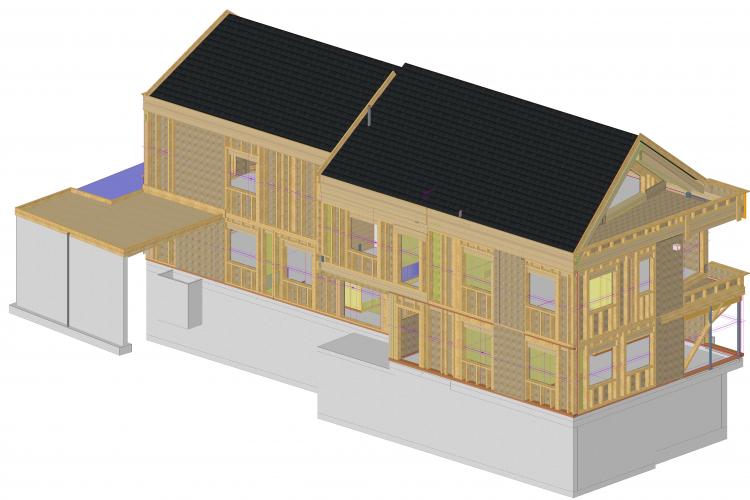 Immeuble à 2 niveaux en ossature bois à Grand-Lancy