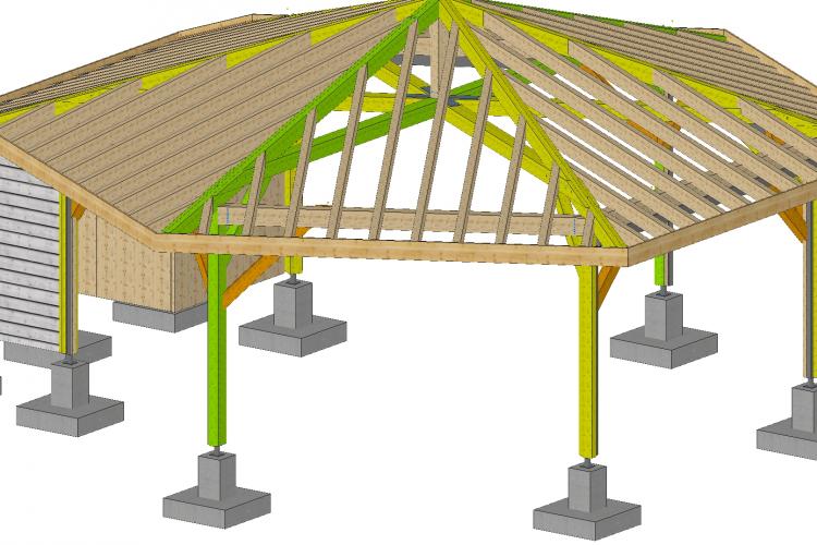 Construction d'un kiosque à Vicques